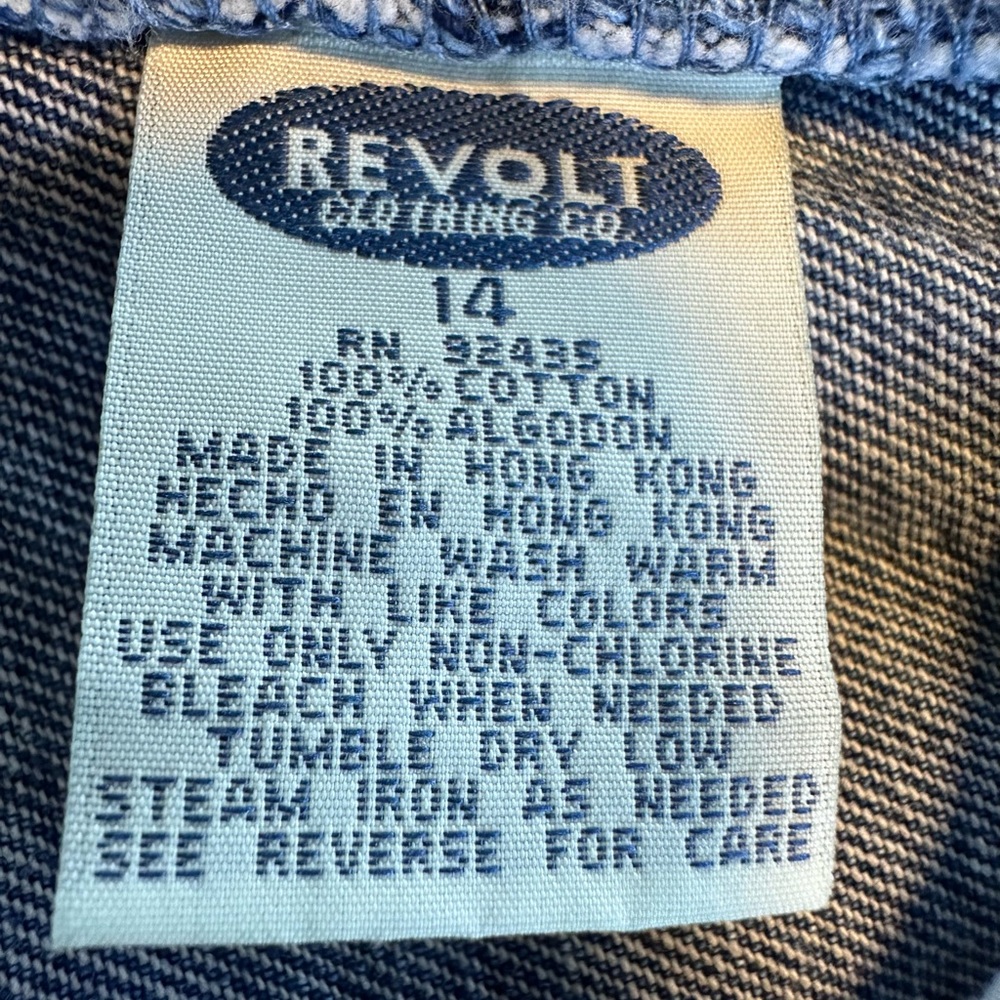REVOLT Y2K Boho Embroidered Hem Wide Leg Jeans High Rise 32x30 Size 14 Hippie - Picture 4 of 14